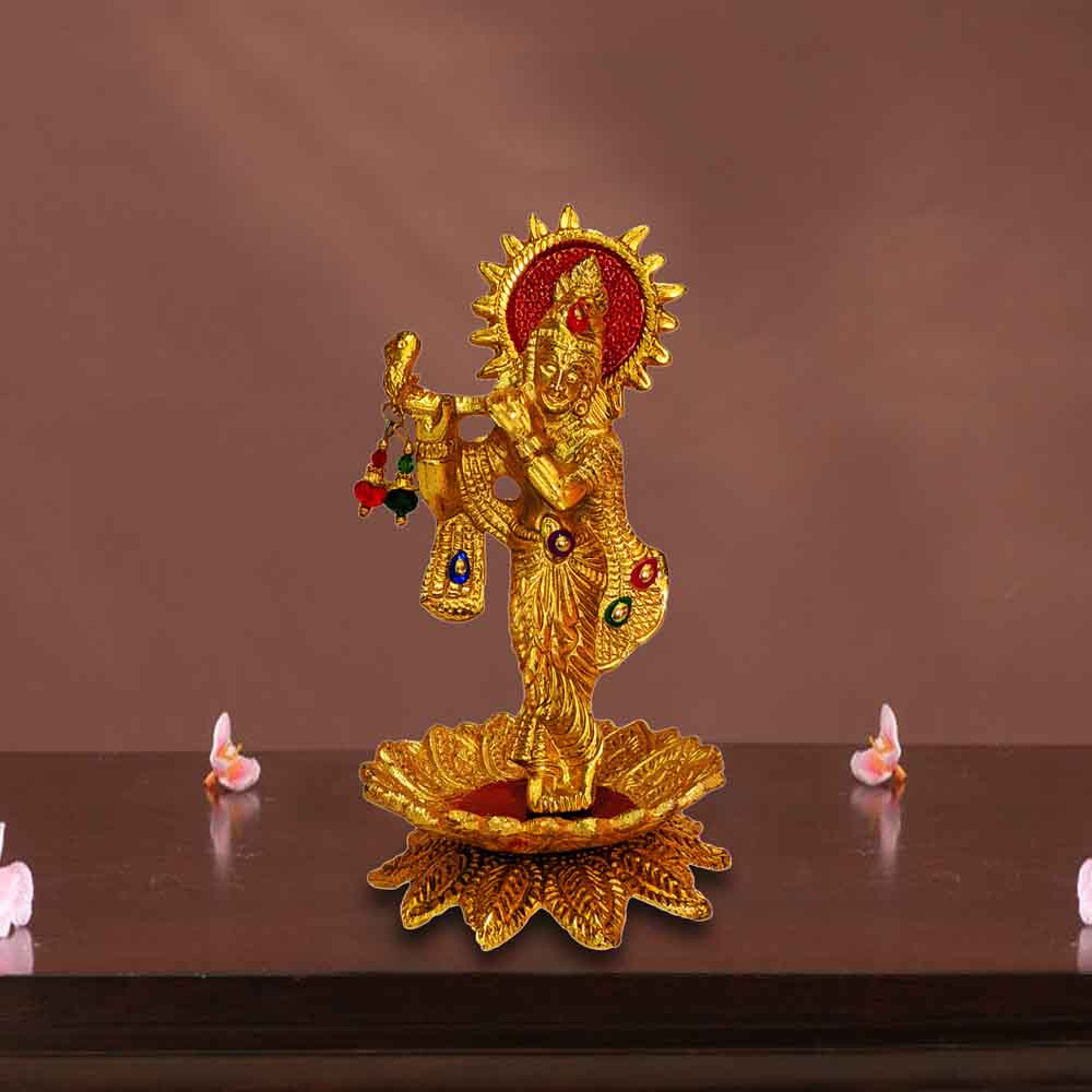 Lord Krishna Statue on Lotus